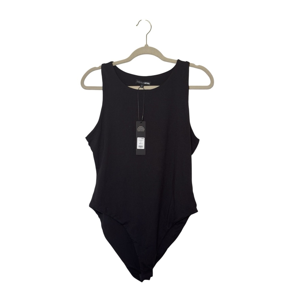 Fashion Nova Black Poppy Sleeveless Bodysuit 1X Casual